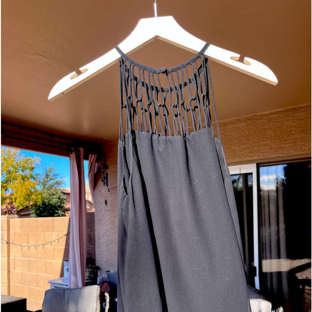 NEW never worn black cami top with cool design